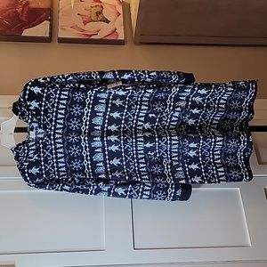 Sleep Chic NWT Gingerbread Fairisle Soft  Pullover Hoodie Night Shirt Loungwear